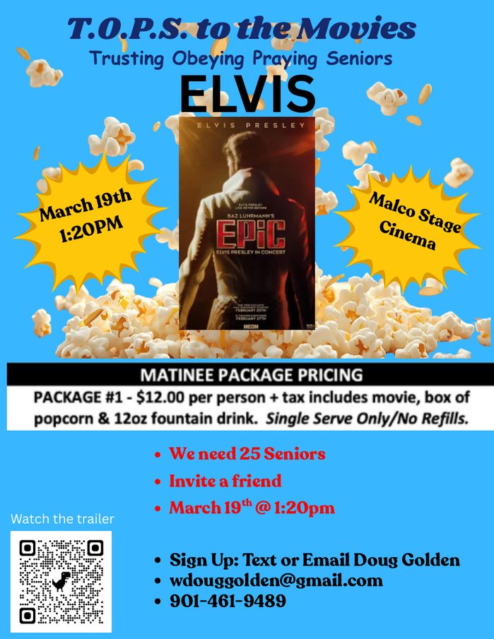 T.O.P.S. to the Movies — Elvis flyer